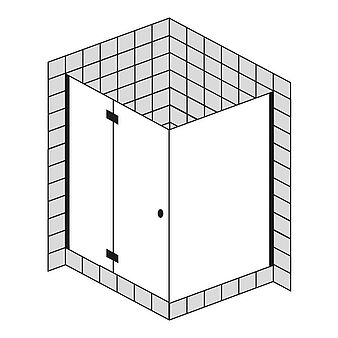 FORMAT Design 3.0 Ganzglas-Pendeltür mit Seitenwand, Höhe 2000 mm