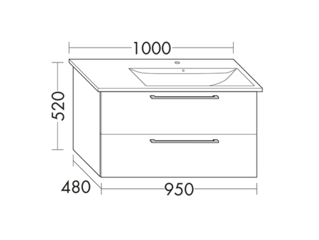 FORMAT Design Waschtisch-Unterschrank WVBS095R