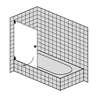 FORMAT Design 3.0 Ganzglas-Badewannen-Schwingtür, Höhe bis 1500 mm