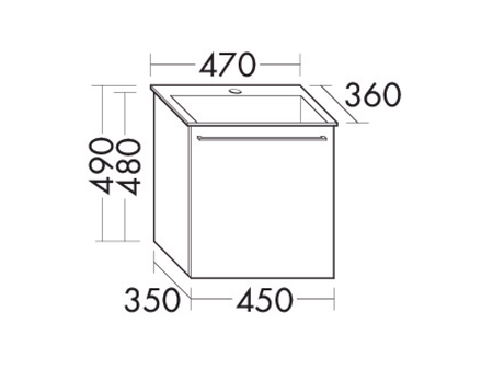 FORMAT Design Mineralguss-Waschtisch inkl. WTU SFOU047