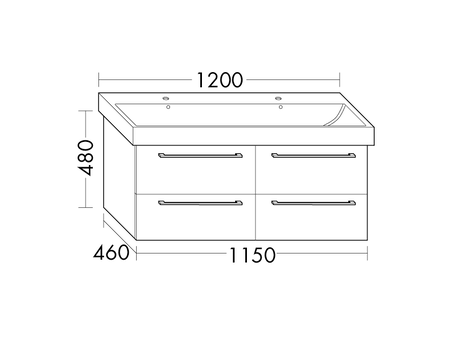 FORMAT Design Waschtisch-Unterschrank WUHY115