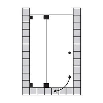 FORMAT Design 3.0 Ganzglas-Pendeltür mit Festfeld, Höhe bis 2000 mm